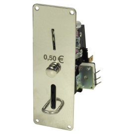 Mechanischer-Münzpüfer r-W-Universal-Frontplatte-129-x-52mm mit Mikroschalter, KWM 310 für 50 CENT