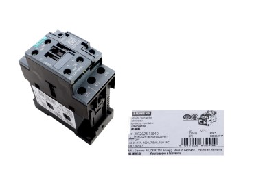Leistungsschütz, AC-3 17 A, 7,5 kW / 400 V 1 S + 1 Ö, DC 24 V 3-polig, Baugröße S0 Schraubanschluss 3RT2025-1BB40 SIRIUS INNO