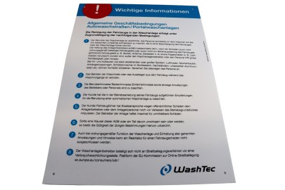 Schild AGB DIN A3 Portal/Waschstraße