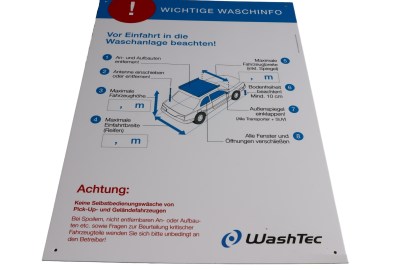 Schild Waschinfo DIN A2